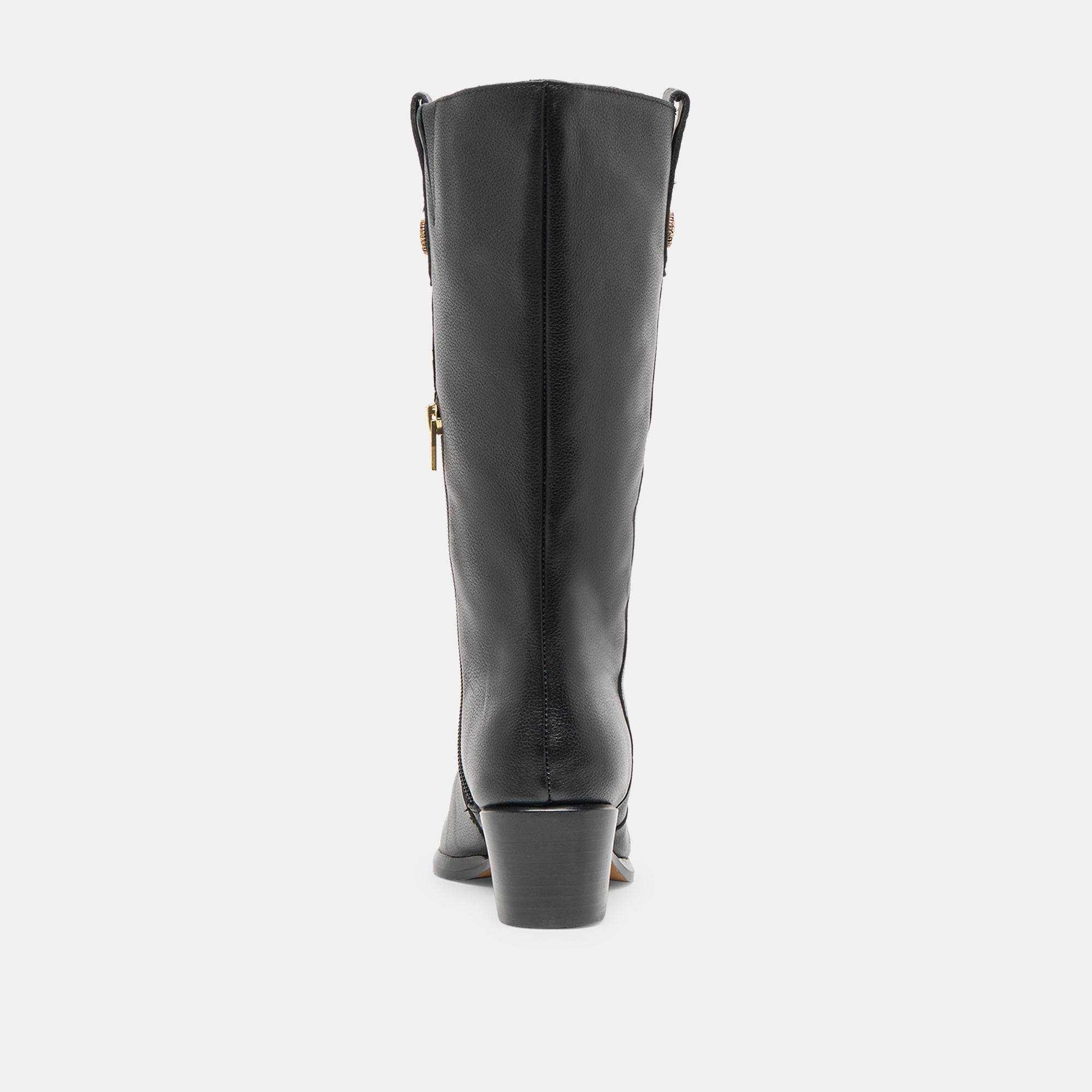 Vern Black Leather Wide Calf Boots | Women Dolce Vita