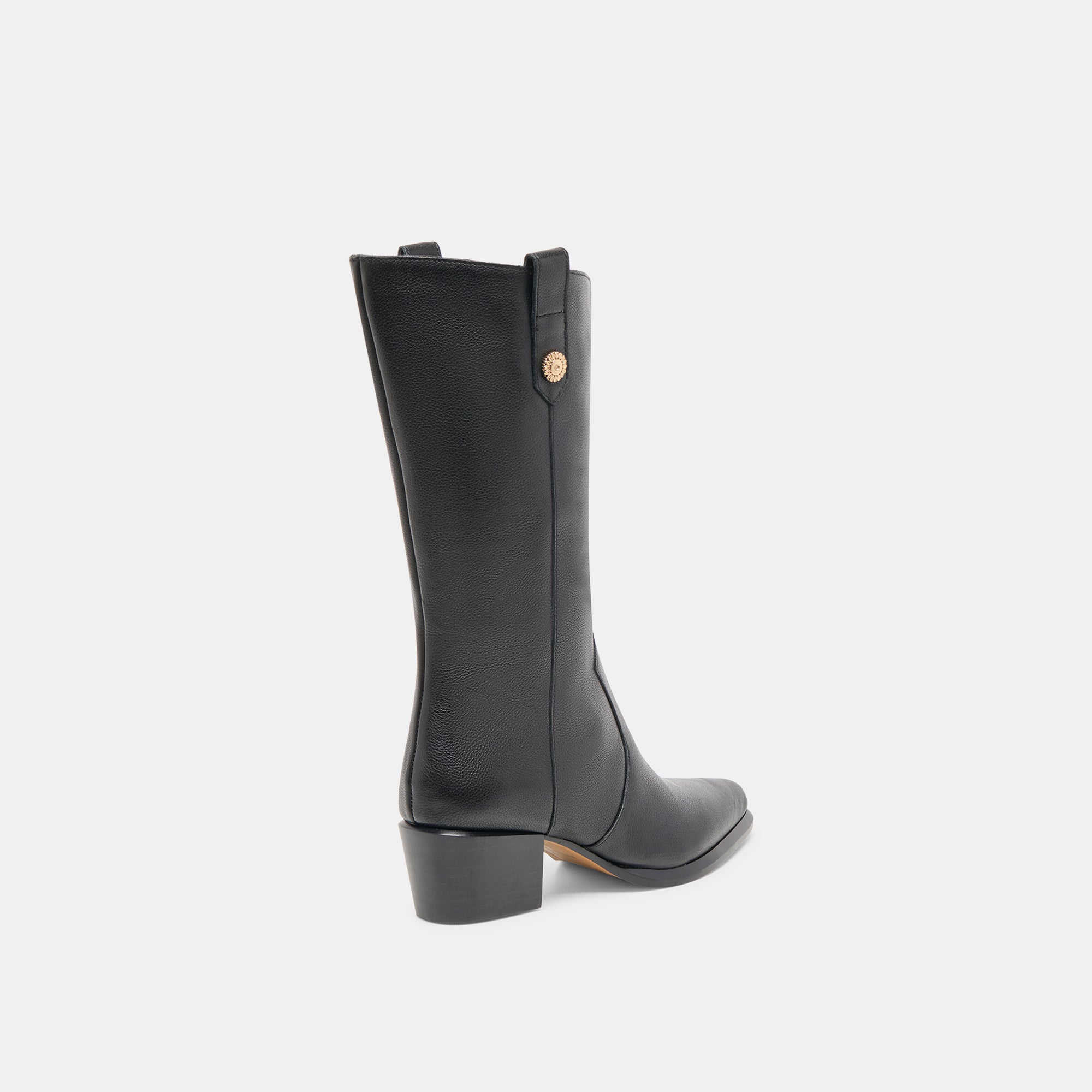 Vern Black Leather Wide Calf Boots | Women Dolce Vita