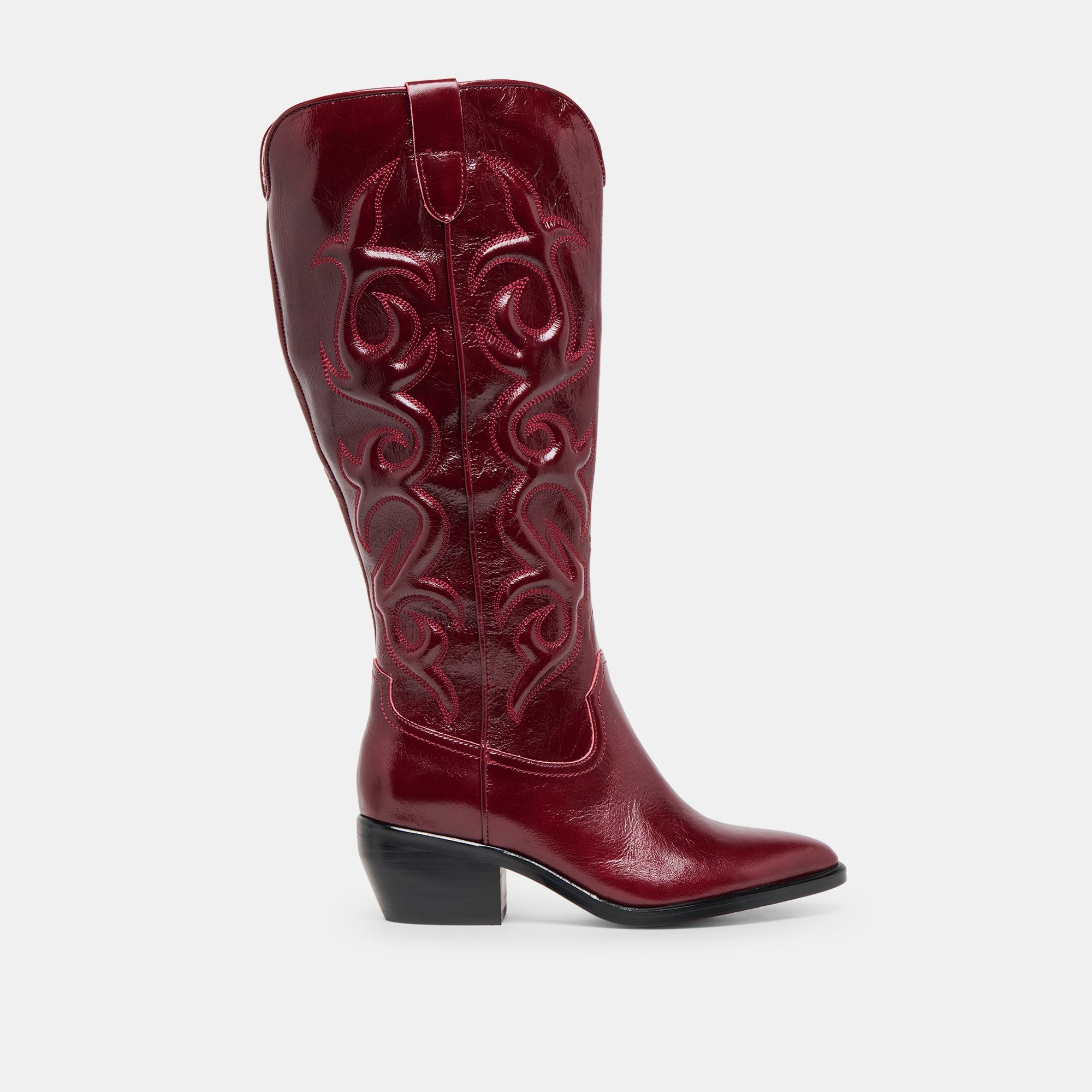 Mirla Oxblood Leather Wide Calf Boots | Dolce Vita Women