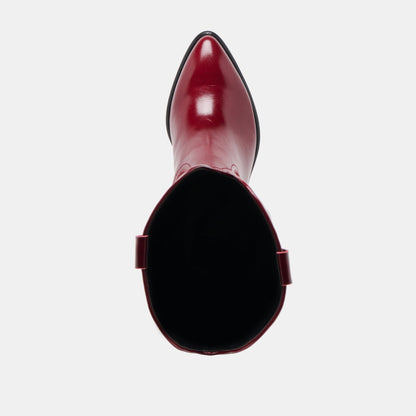 Mirla Oxblood Leather Wide Calf Boots - Dolce Vita