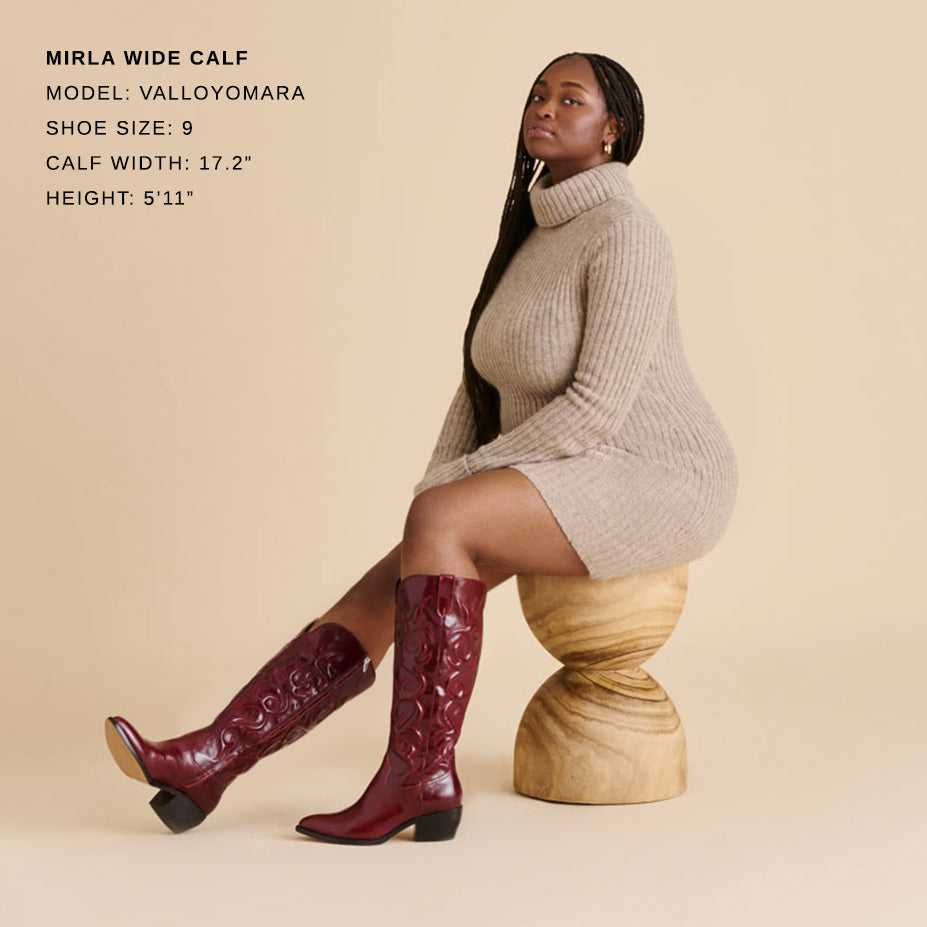 Mirla Oxblood Leather Wide Calf Boots | Dolce Vita Women