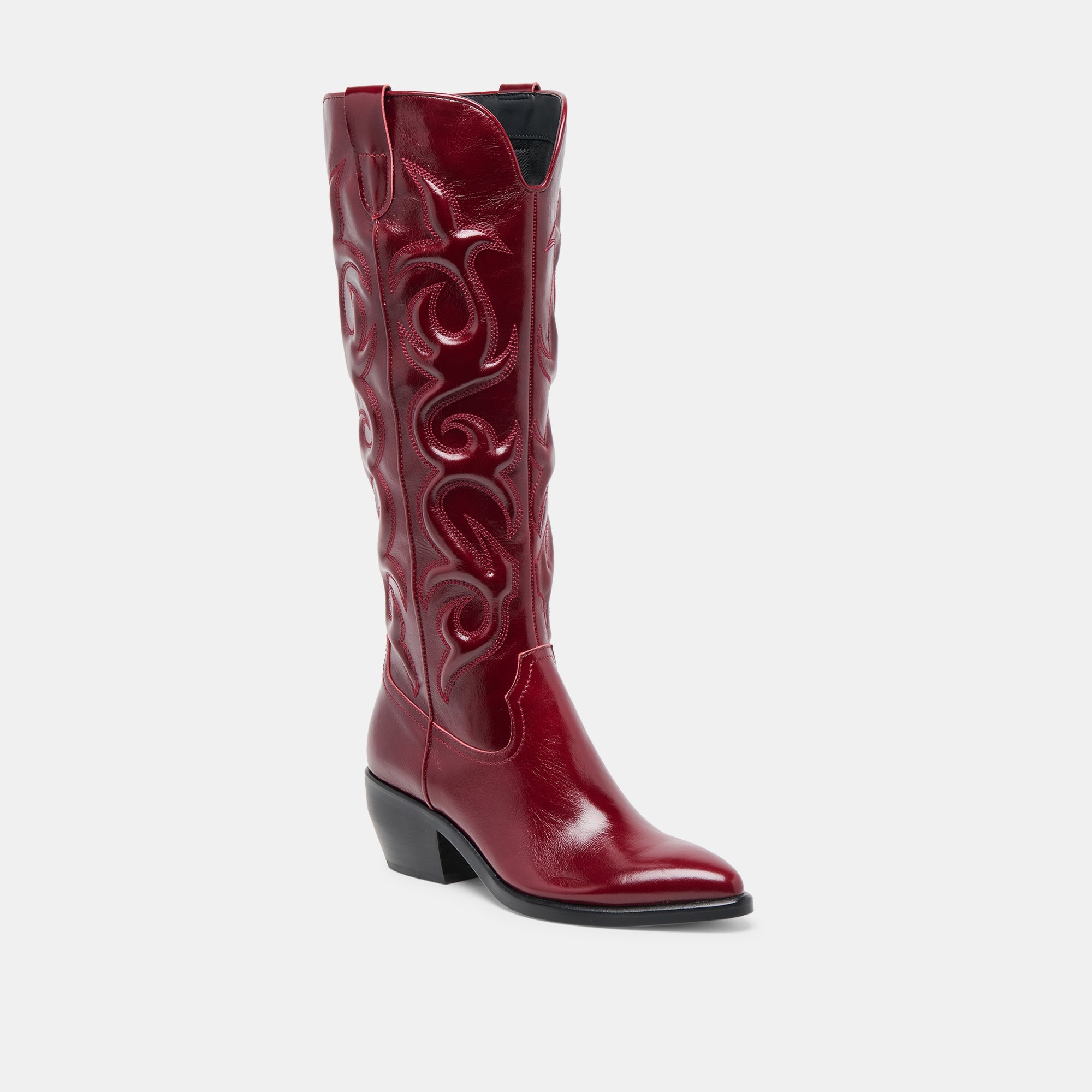 Mirla Oxblood Leather Wide Calf Boots | Dolce Vita Women