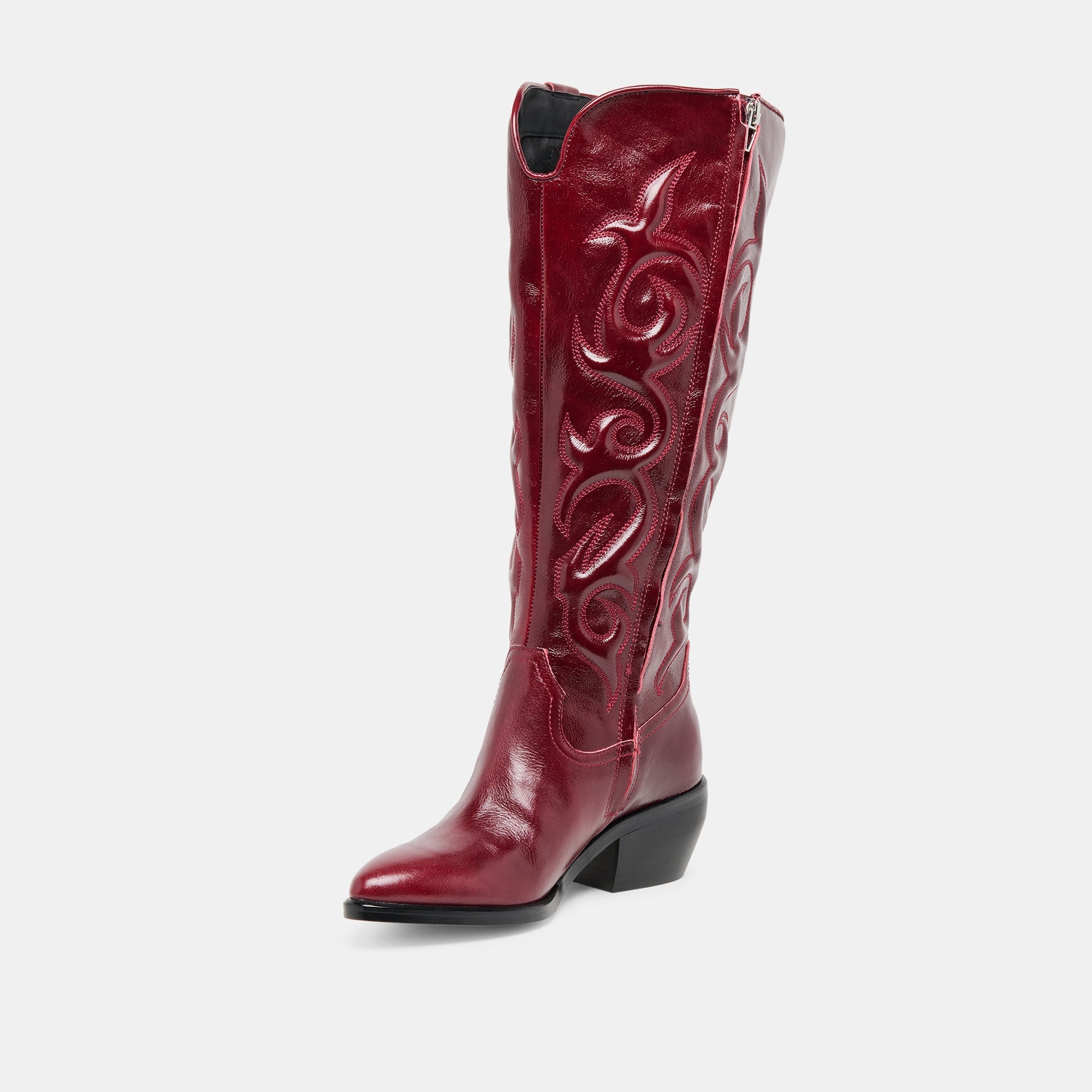 Mirla Oxblood Leather Wide Calf Boots | Dolce Vita Women