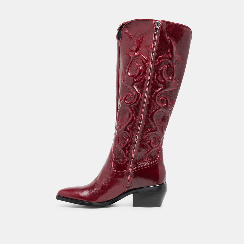 Mirla Oxblood Leather Wide Calf Boots | Dolce Vita Women