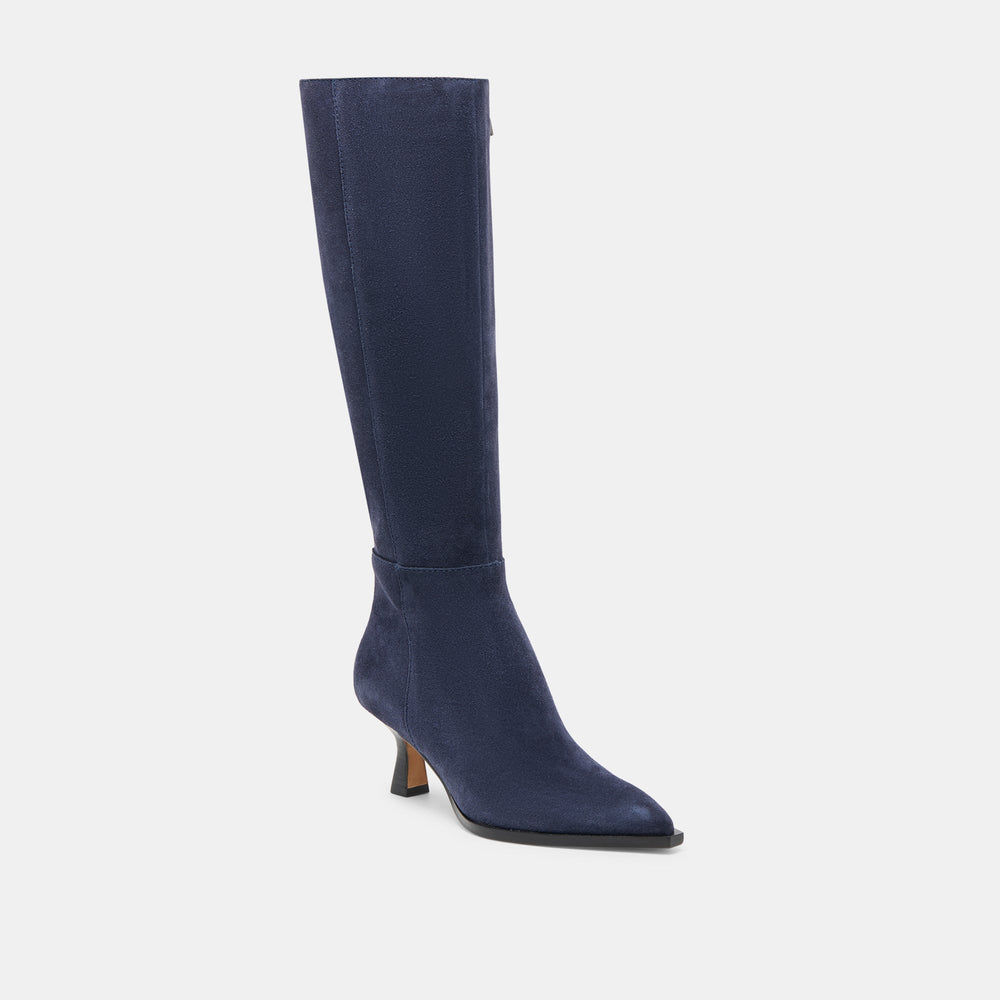 Auggie Navy Suede Wide Calf Boots | Dolce Vita Women
