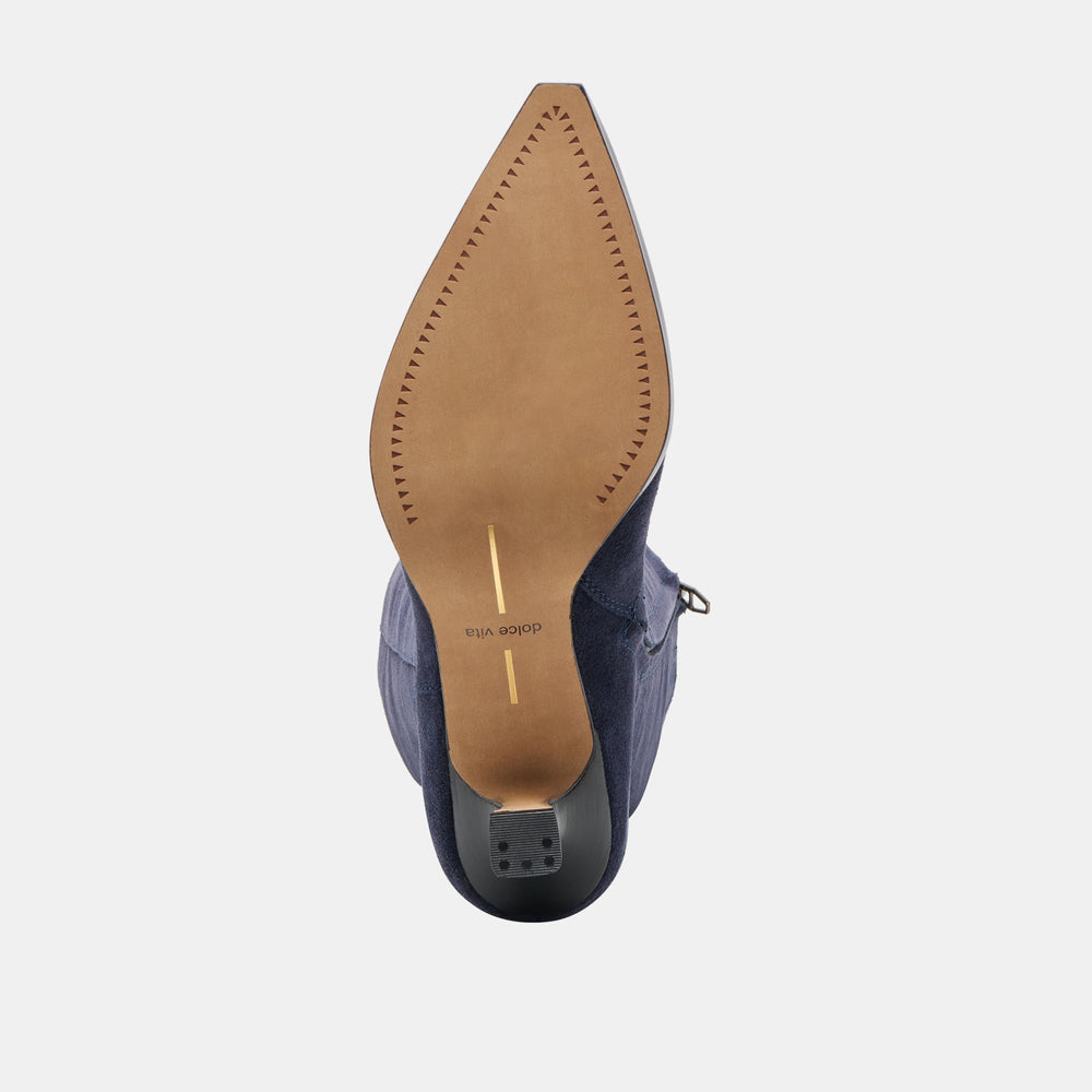 Auggie Navy Suede Wide Calf Boots | Dolce Vita Women