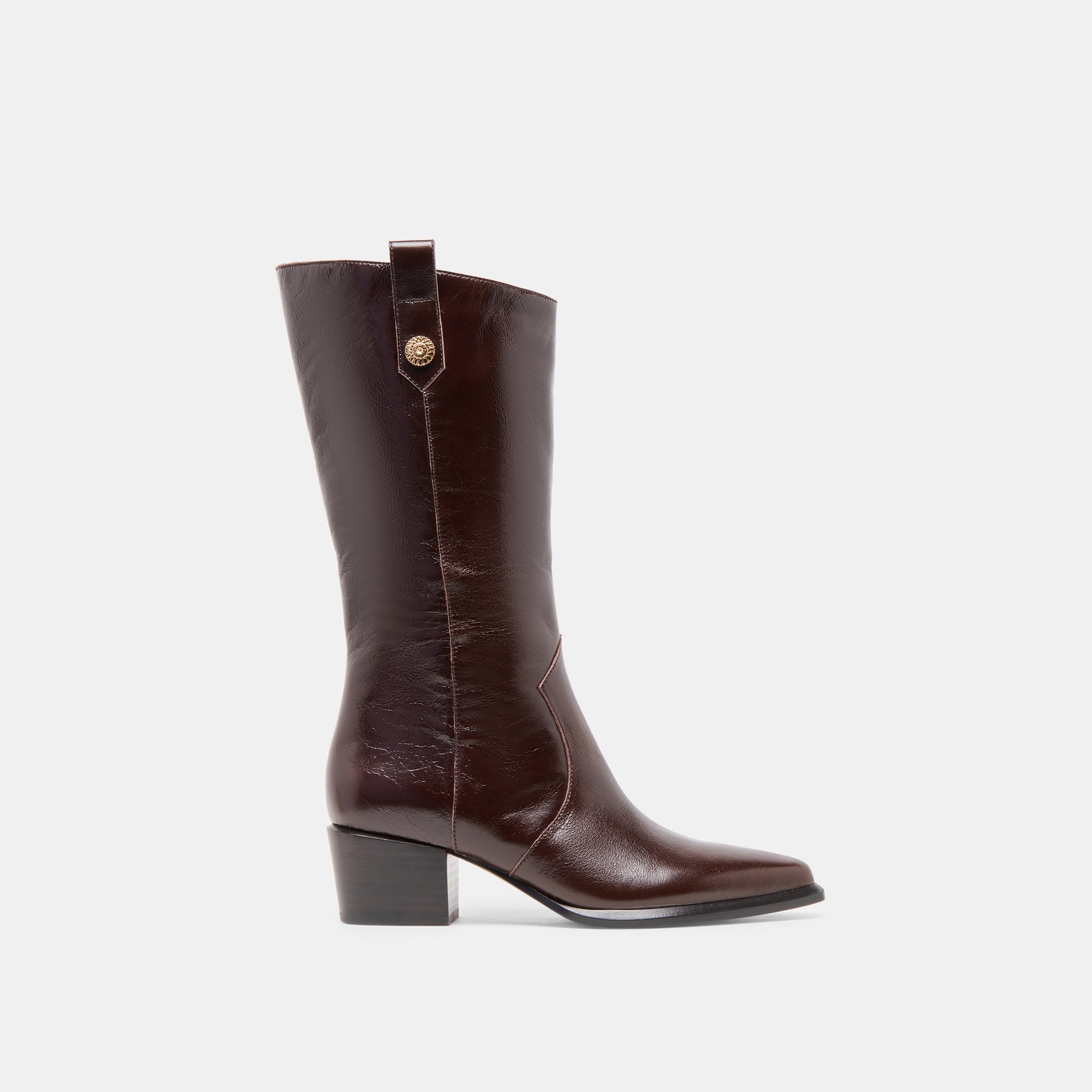 Vern Chocolate Leather Boots | Women Dolce Vita