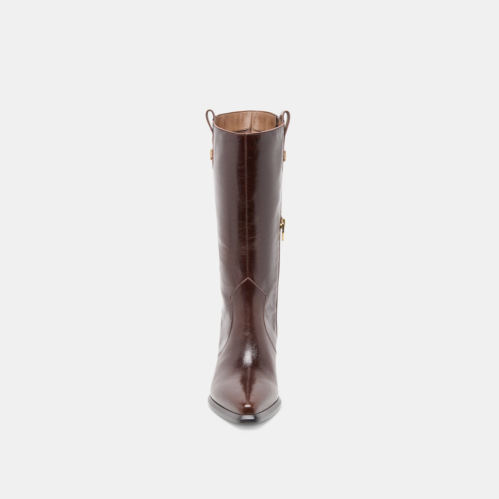 Vern Chocolate Leather Boots | Women Dolce Vita