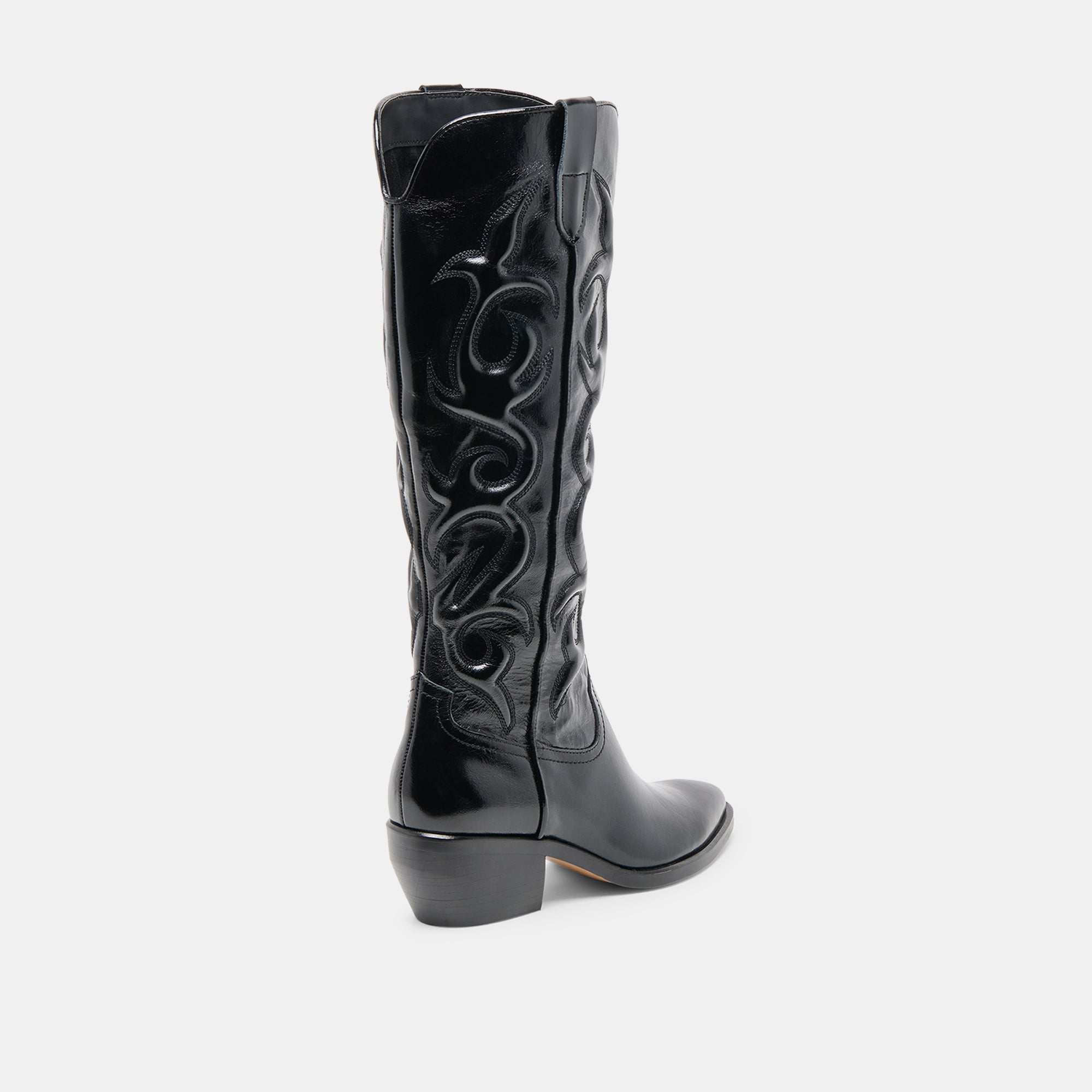Mirla Black Leather Wide Calf Boots | Women Dolce Vita