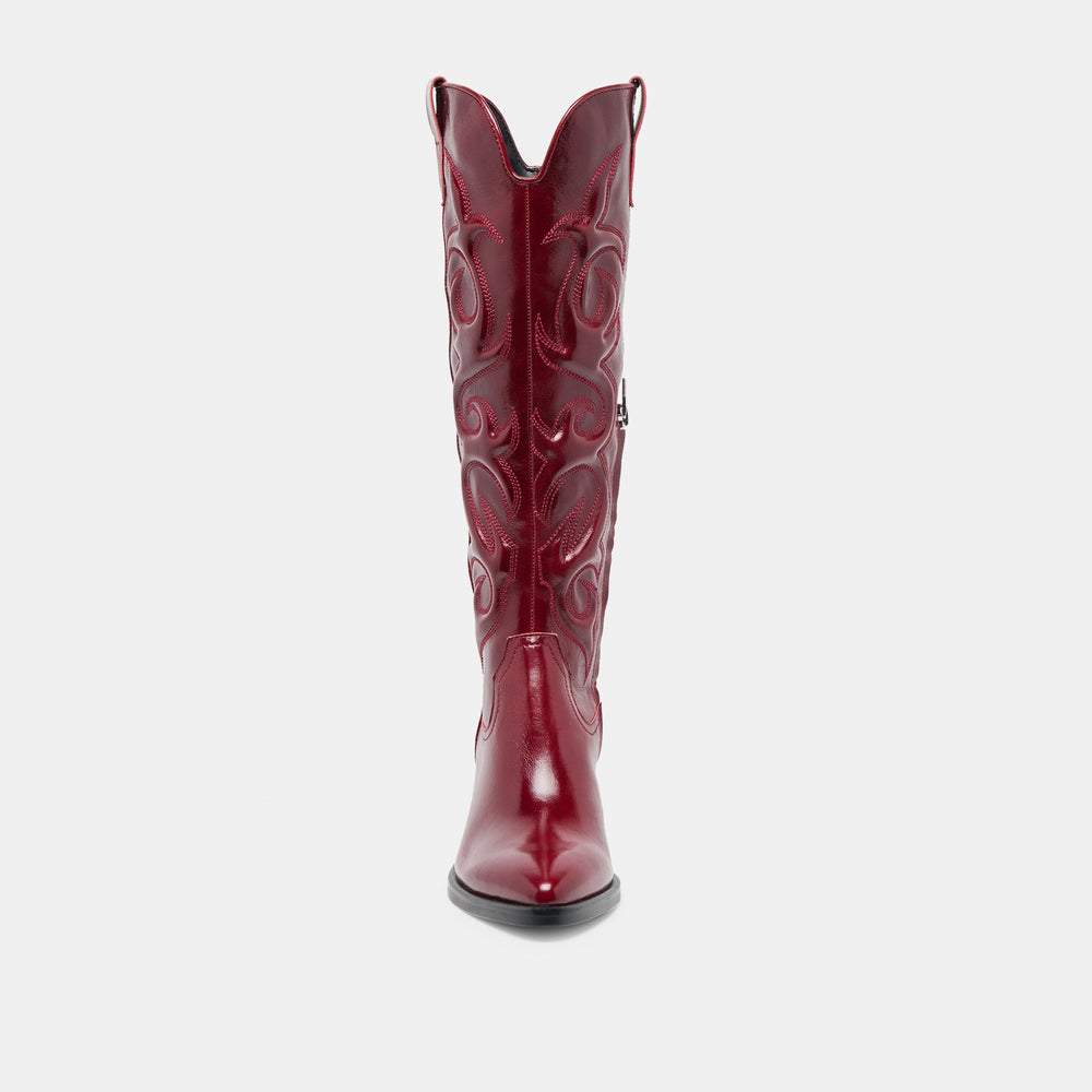 Mirla Oxblood Leather Extra Wide Calf Boots | Dolce Vita Women