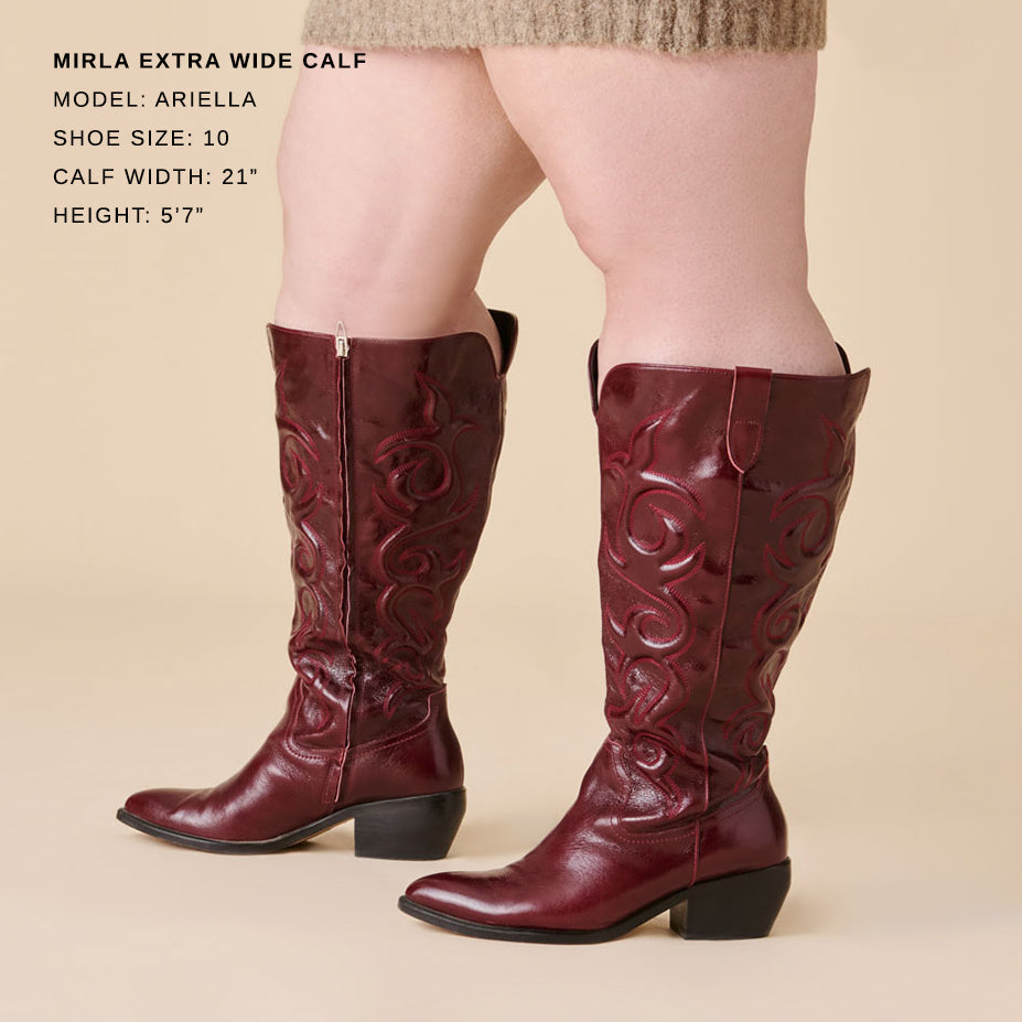 Mirla Oxblood Leather Extra Wide Calf Boots | Dolce Vita Women