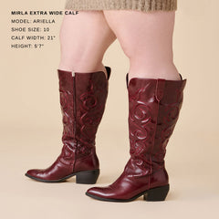 Mirla Oxblood Leather Extra Wide Calf Boots | Dolce Vita Women