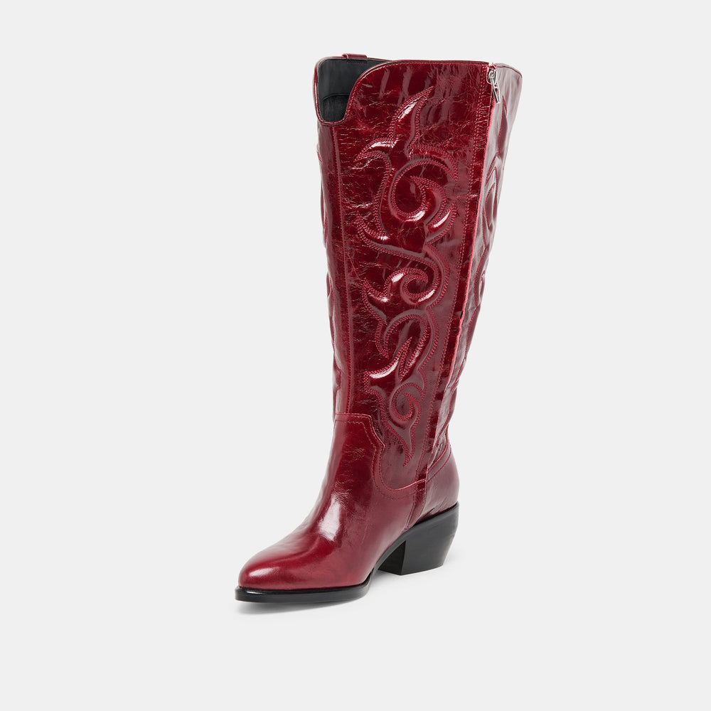Mirla Oxblood Leather Extra Wide Calf Boots | Dolce Vita Women
