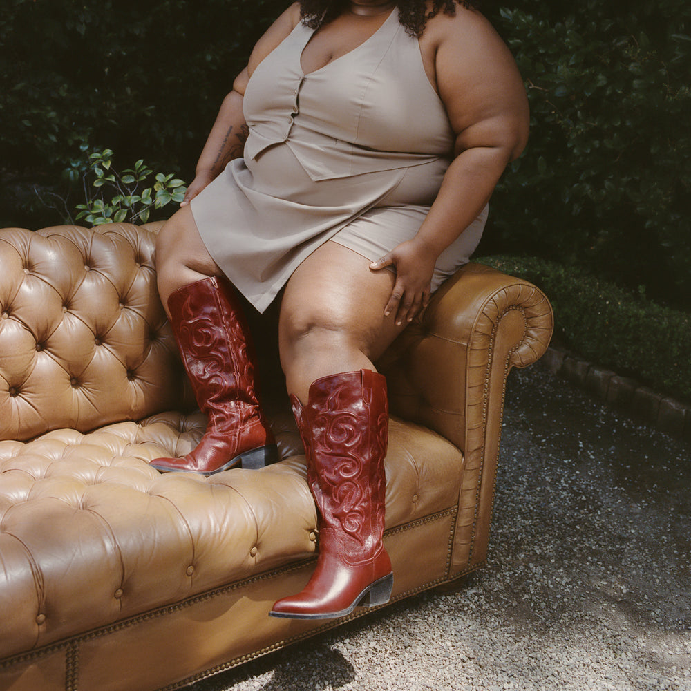 Mirla Oxblood Leather Extra Wide Calf Boots | Dolce Vita Women