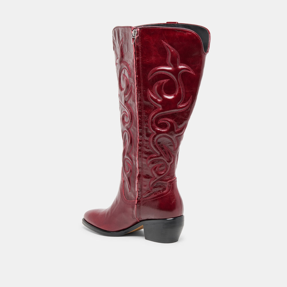 Mirla Oxblood Leather Extra Wide Calf Boots | Dolce Vita Women