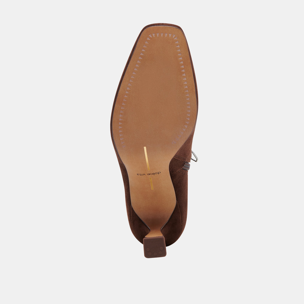 GLAMOR BOOTS DK BROWN STELLA SUEDE | Women Dolce Vita