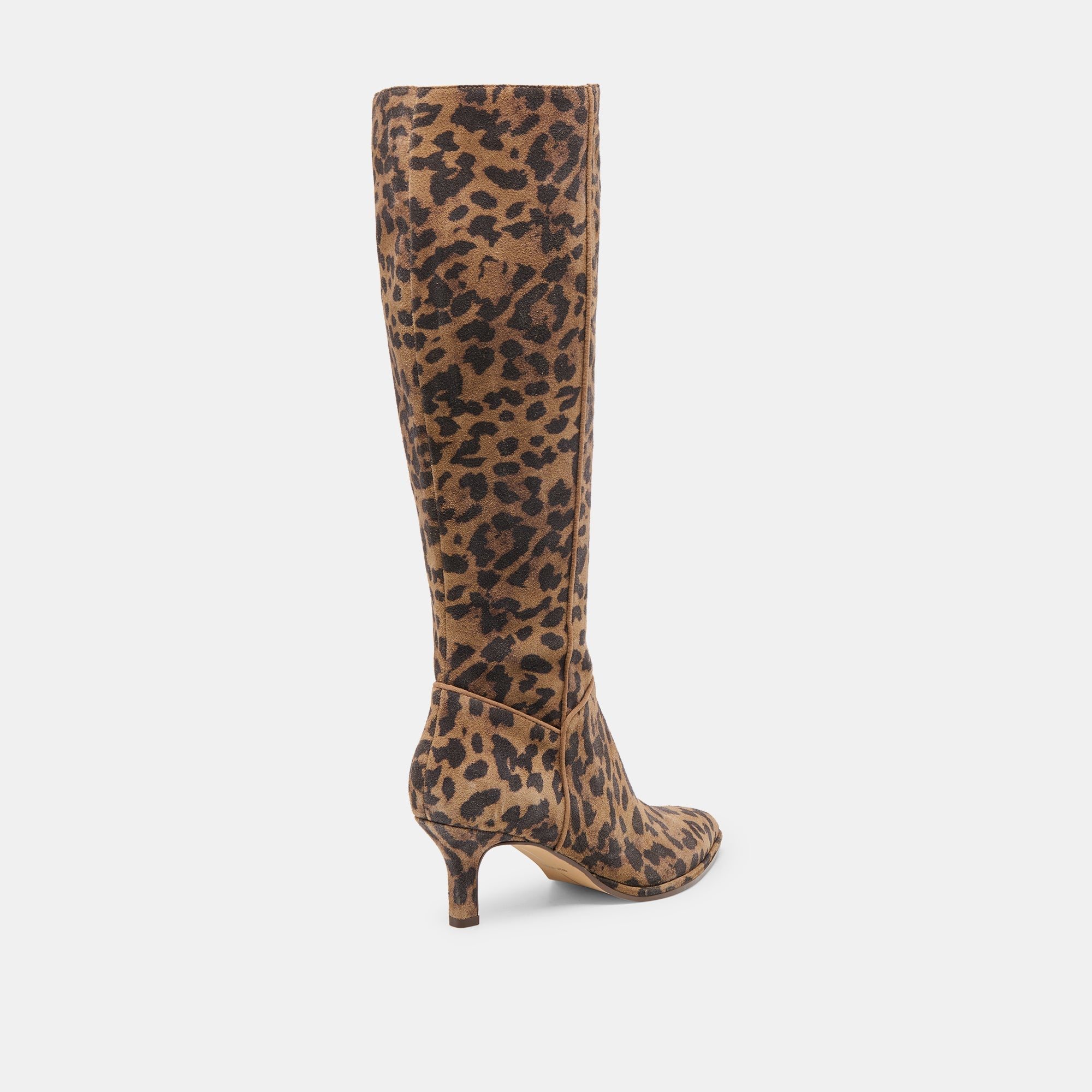Aldy Brown Leopard Printed Suede Wide Calf Boots | Women Dolce Vita