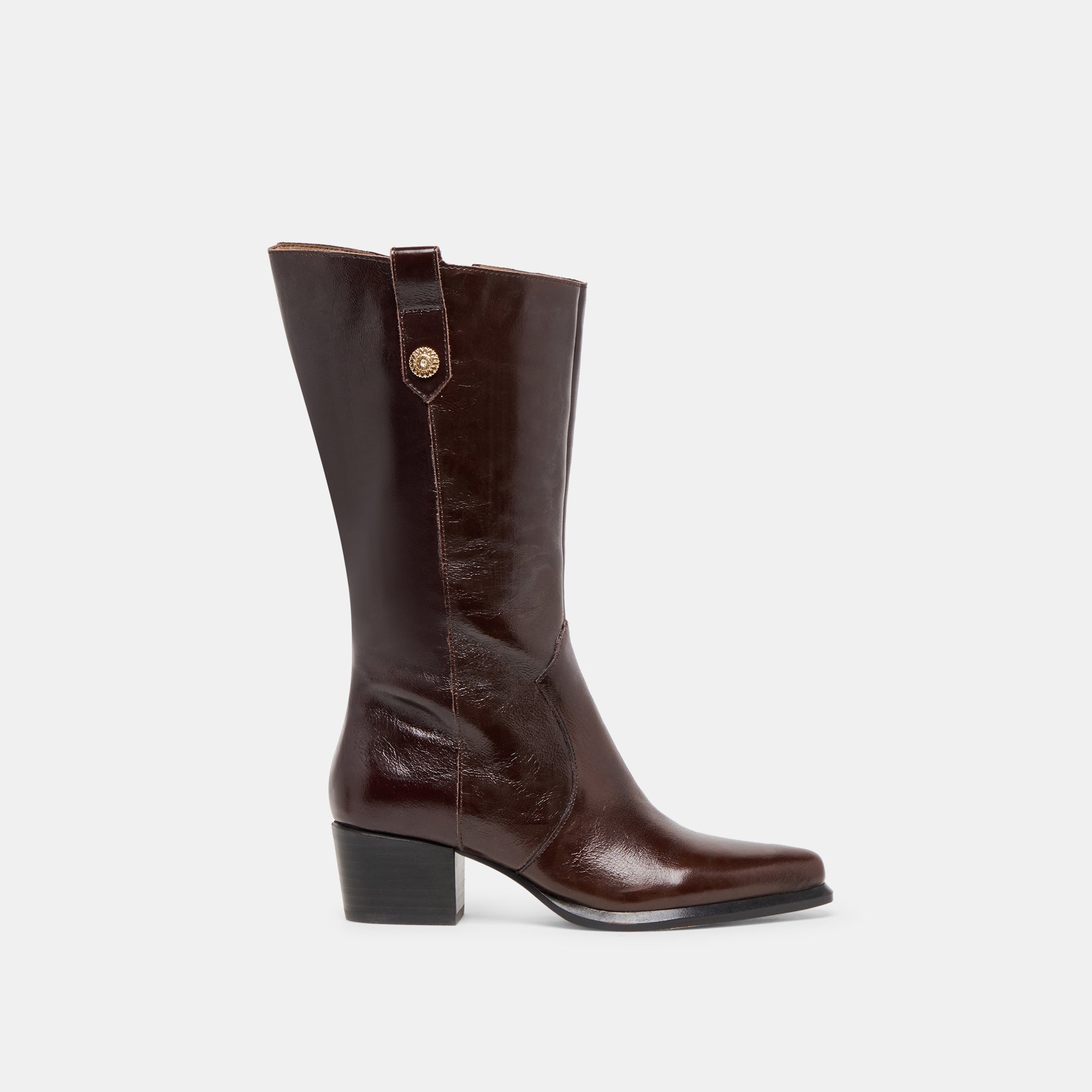 Vern Chocolate Leather Wide Calf Boots | Dolce Vita Women