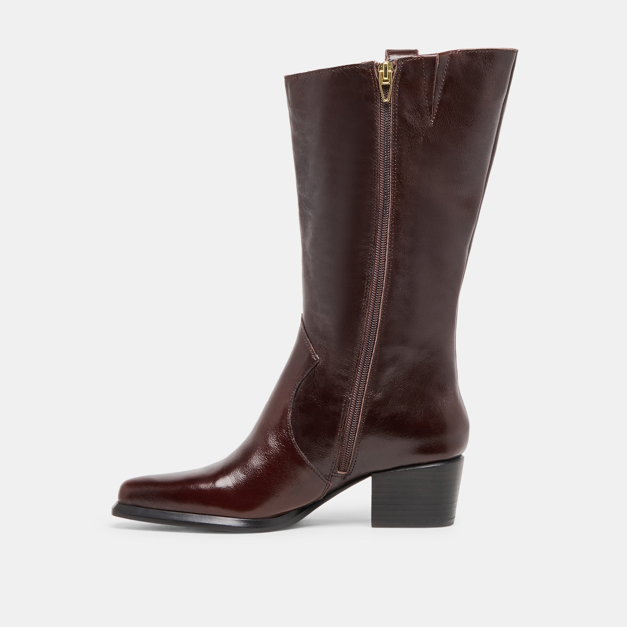 Vern Chocolate Leather Wide Calf Boots | Dolce Vita Women