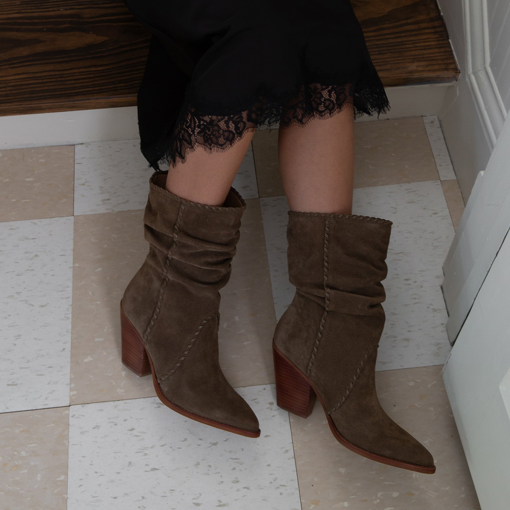 Julith Olive Suede Boots | Women Dolce Vita