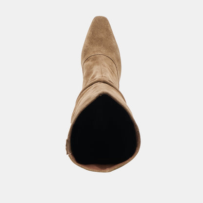 Lousa Olive Suede Wide Calf Boots - Dolce Vita