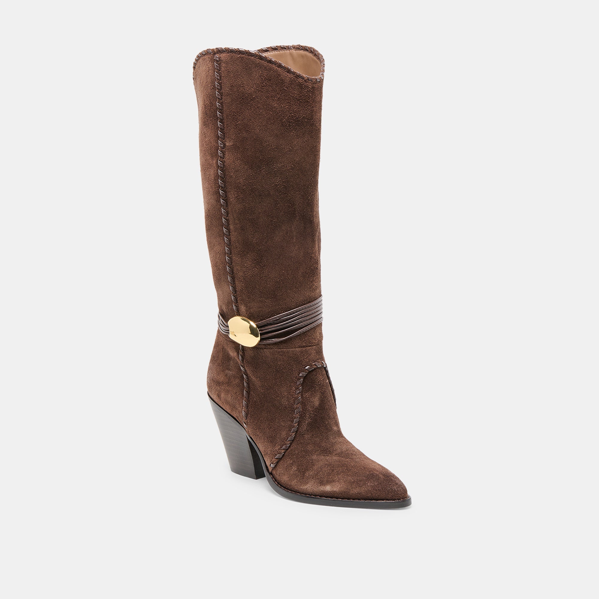 Jody Dk Brown Suede Wide Calf Boots | Women Dolce Vita