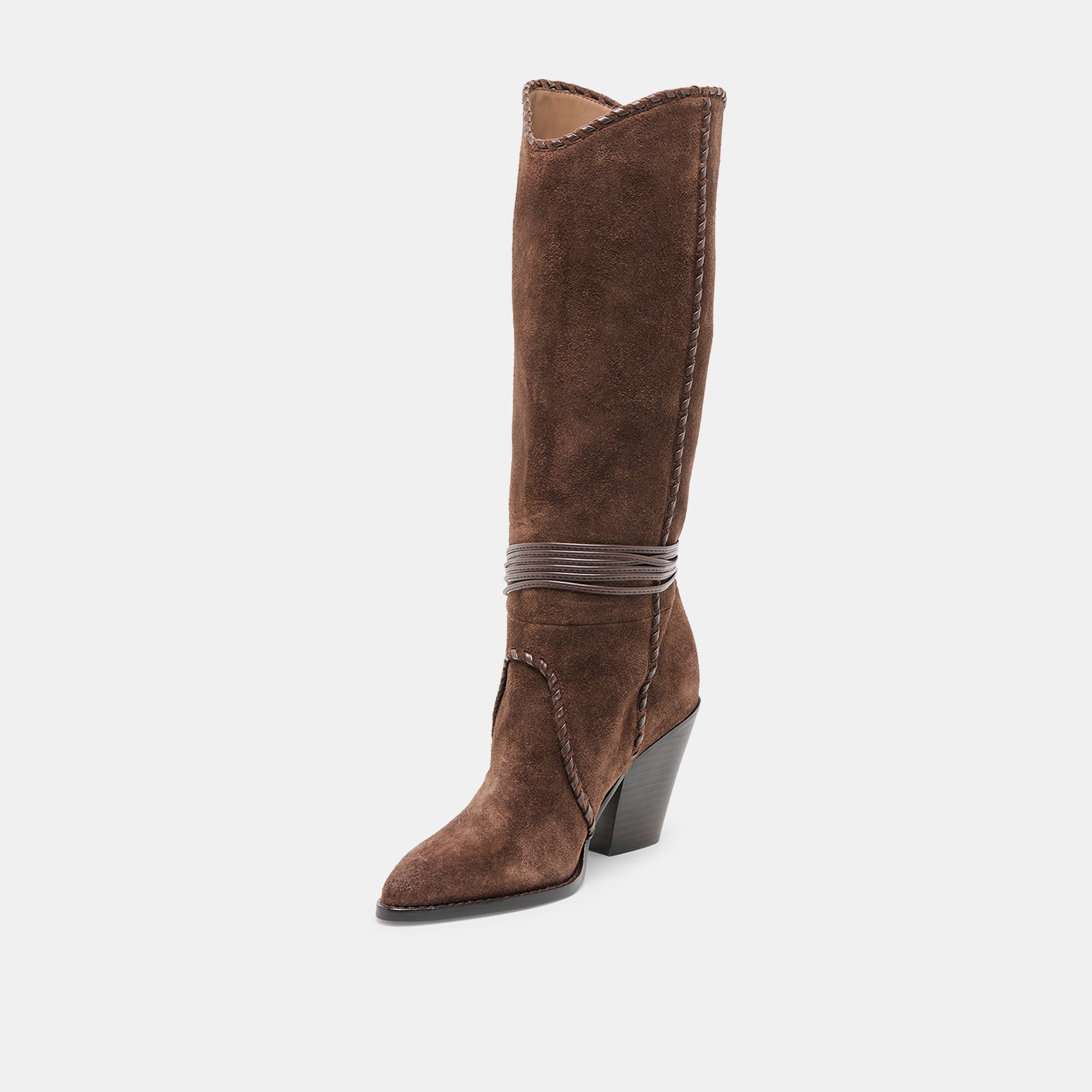 Jody Dk Brown Suede Wide Calf Boots | Women Dolce Vita