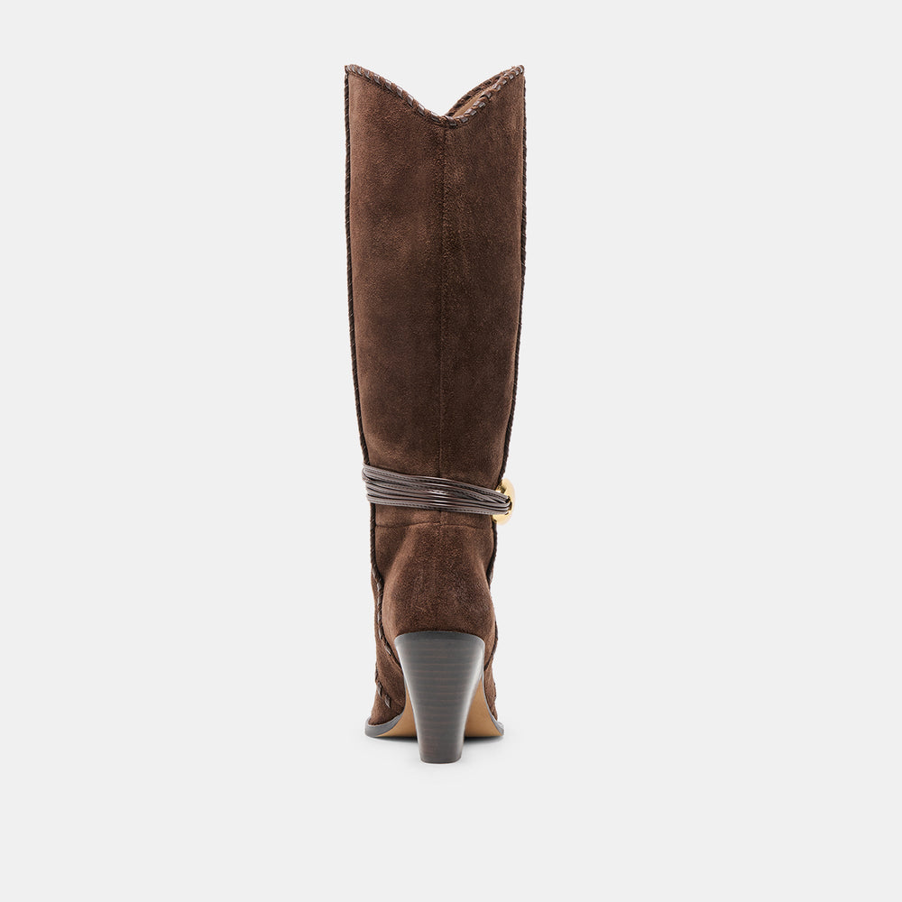 Jody Dk Brown Suede Wide Calf Boots | Women Dolce Vita