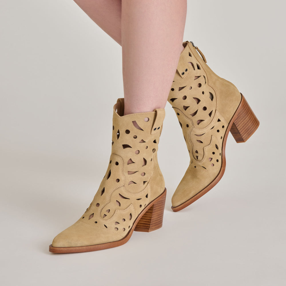 Zenobi Dk Taupe Suede Booties | Dolce Vita Women