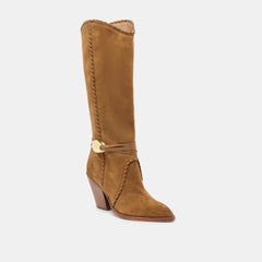 Jody Lt Brown Suede Wide Calf Boots | Women Dolce Vita