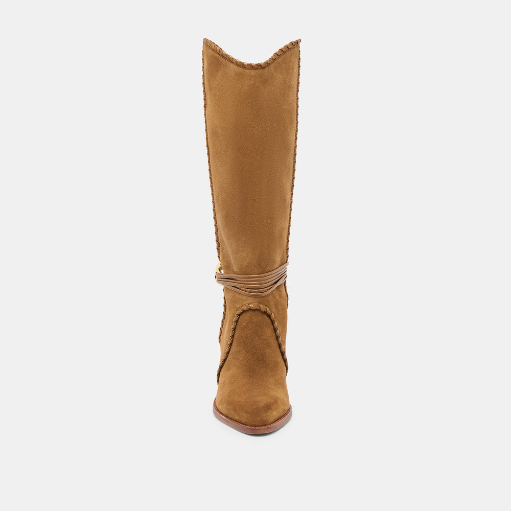 Jody Lt Brown Suede Wide Calf Boots | Women Dolce Vita