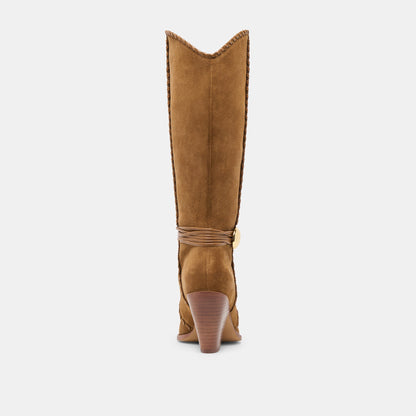 Jody Lt Brown Suede Wide Calf Boots - Dolce Vita