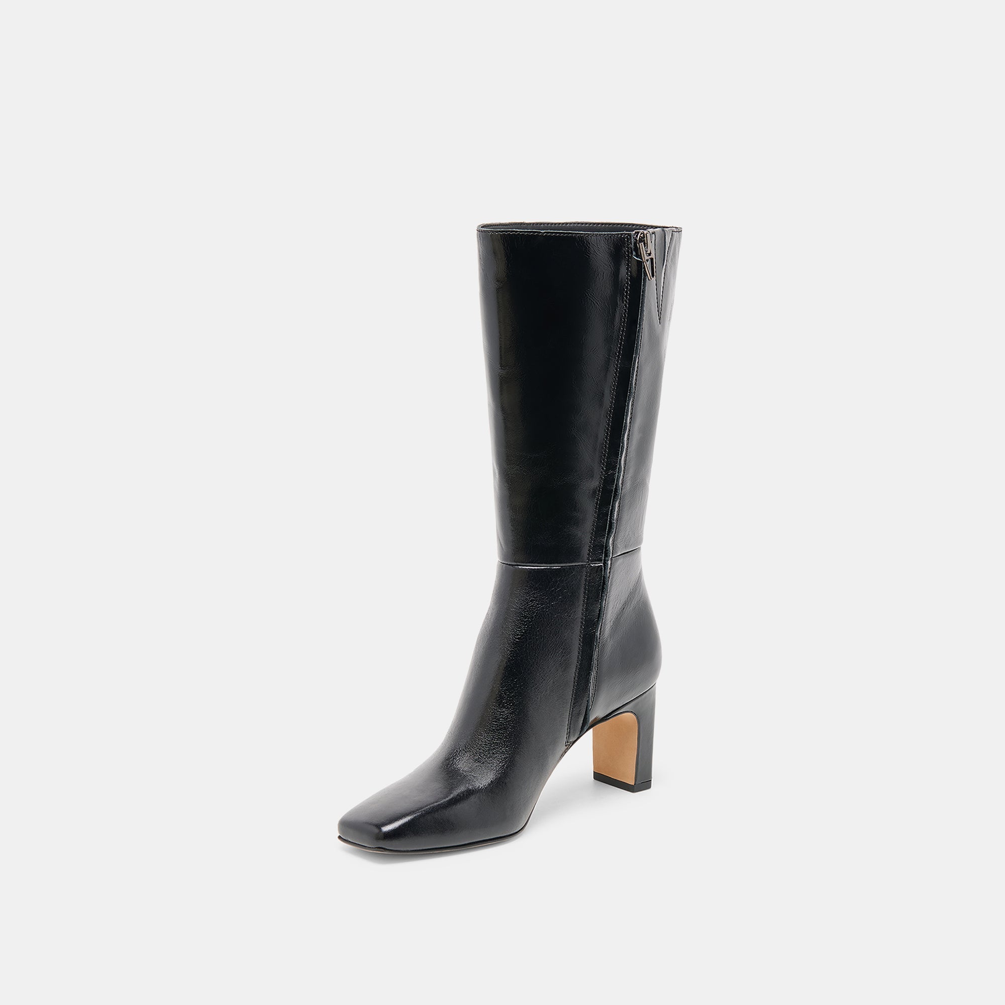 Riggs Wide Calf Black Leather Boots | Dolce Vita Women