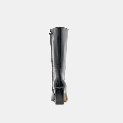 Riggs Wide Calf Black Leather Boots - Dolce Vita