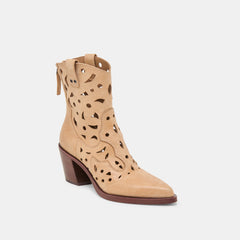 Zenobi Camel Distressed Leather Booties | Women Dolce Vita