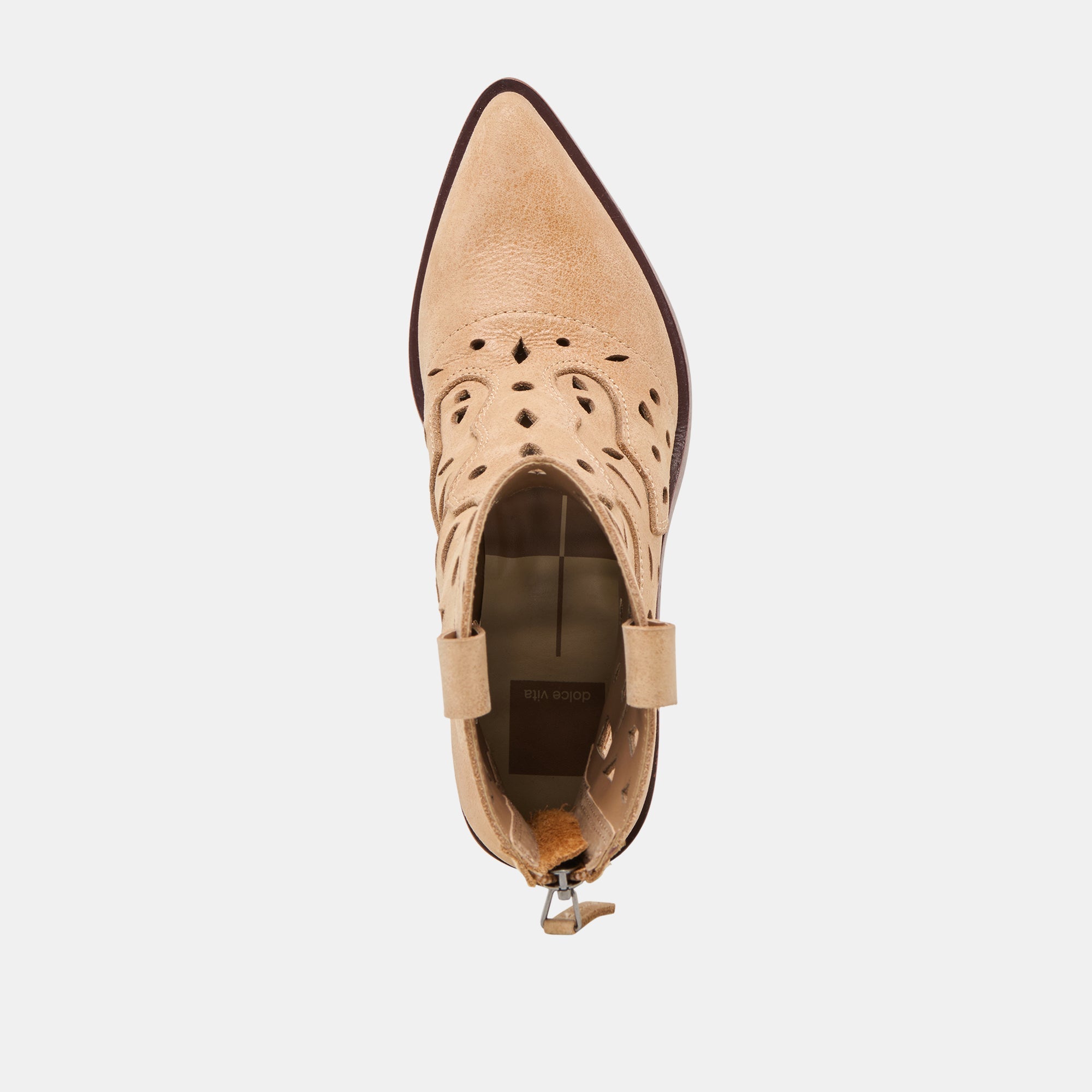 Zenobi Camel Distressed Leather Booties | Women Dolce Vita