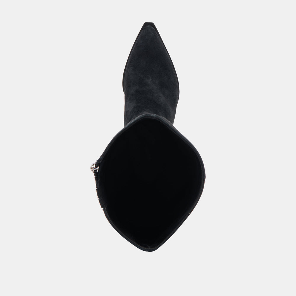 AUGGIE WIDE CALF BOOTS ONYX SUEDE | Women Dolce Vita