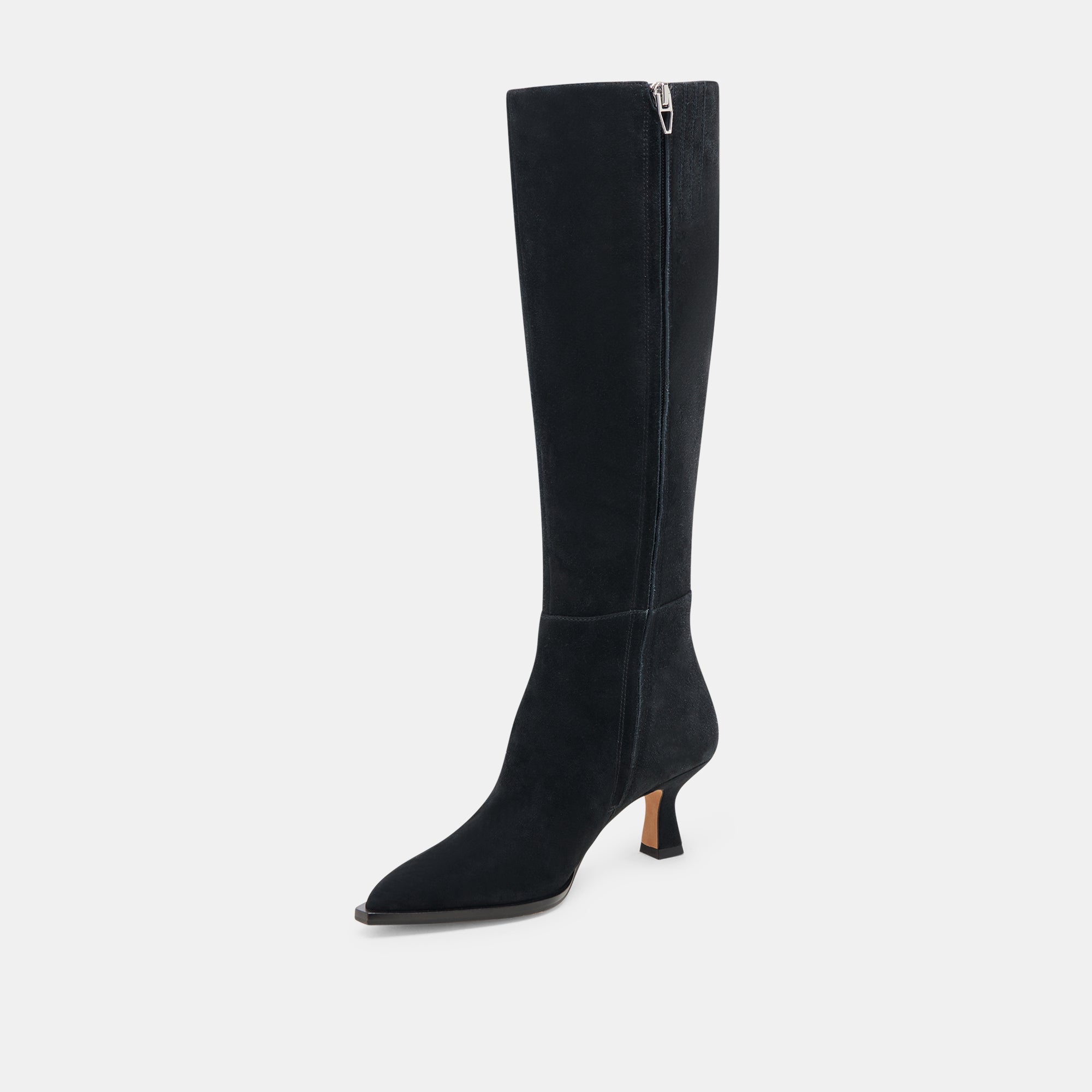 AUGGIE WIDE CALF BOOTS ONYX SUEDE | Women Dolce Vita