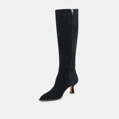AUGGIE WIDE CALF BOOTS ONYX SUEDE | Women Dolce Vita
