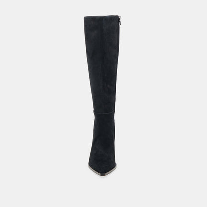 AUGGIE WIDE CALF BOOTS ONYX SUEDE - Dolce Vita