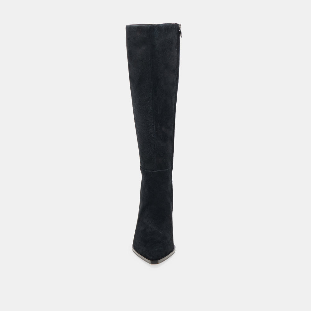 AUGGIE WIDE CALF BOOTS ONYX SUEDE | Women Dolce Vita