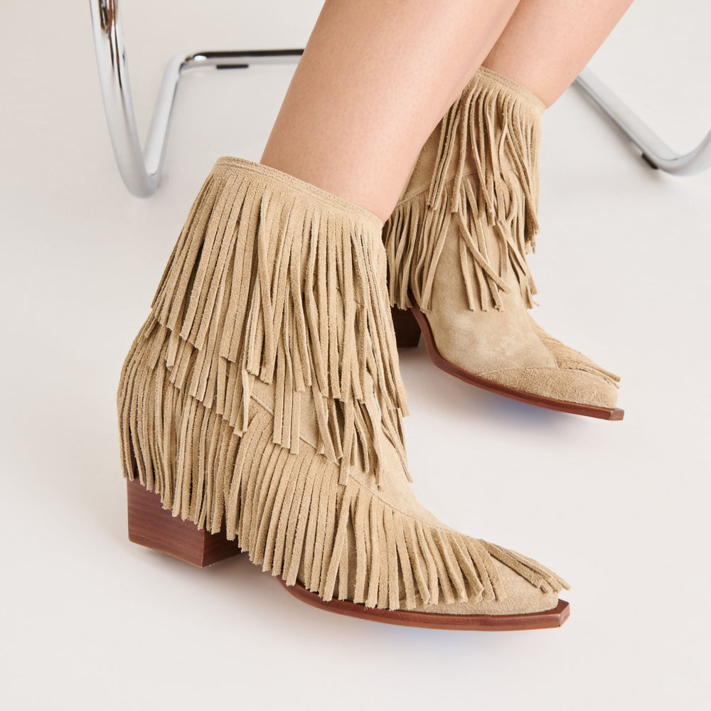 Torey Dk Taupe Suede Booties | Dolce Vita Women