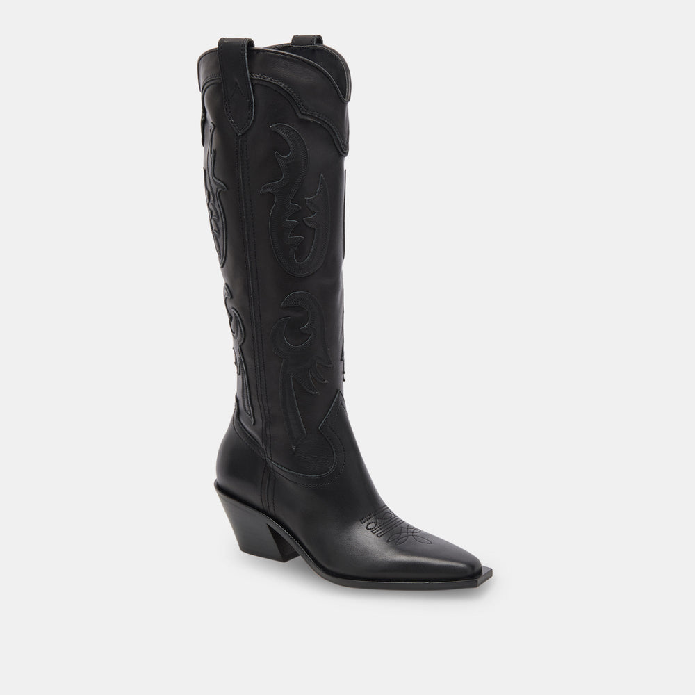 SAMSIN BOOTS BLACK LEATHER | Women Dolce Vita