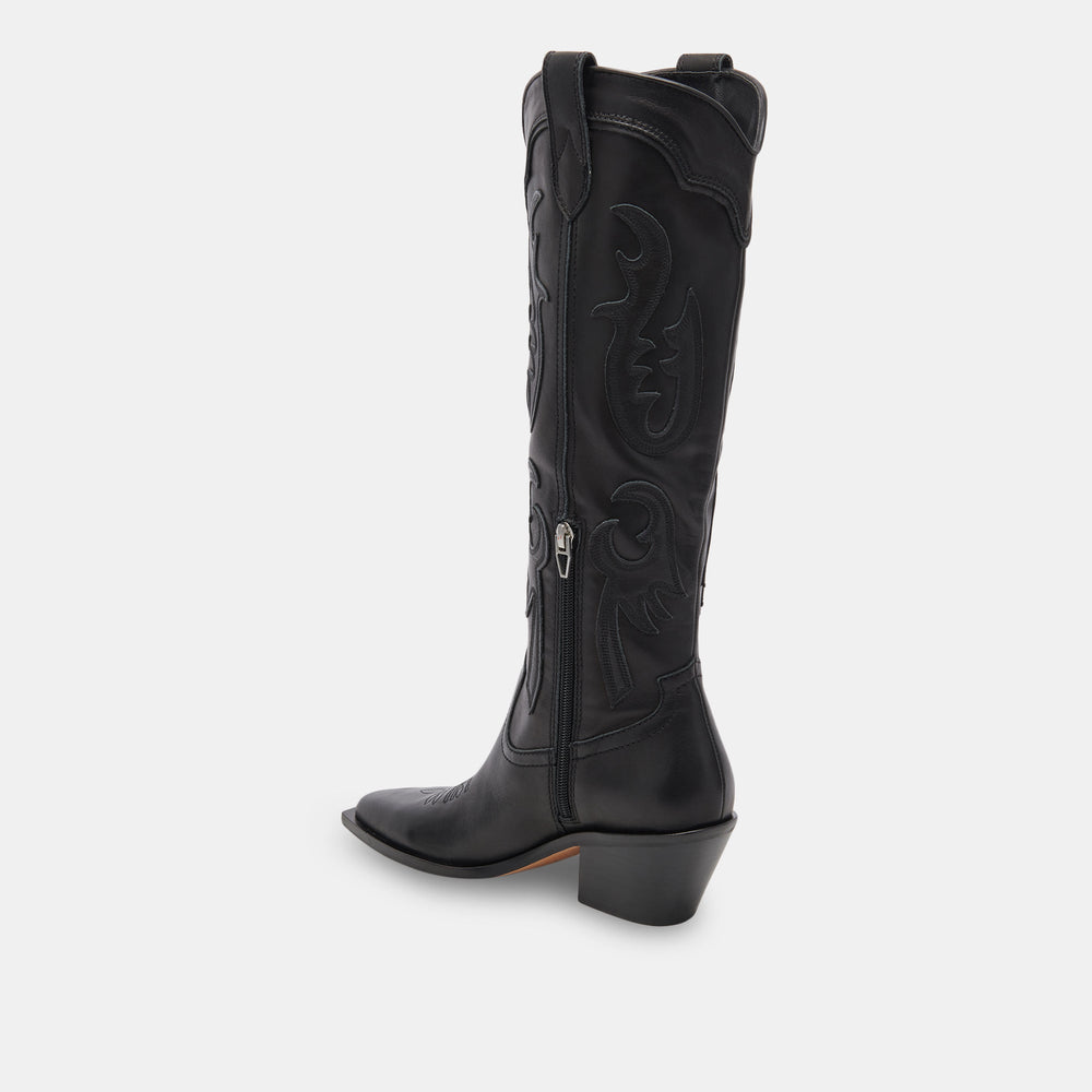 SAMSIN BOOTS BLACK LEATHER | Women Dolce Vita