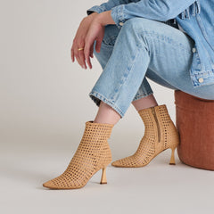 Lonni Tan Woven Leather Booties | Women Dolce Vita