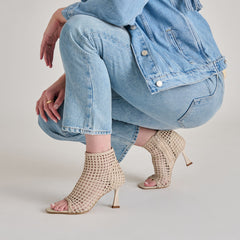 Quin Bone Woven Leather Heels | Women Dolce Vita