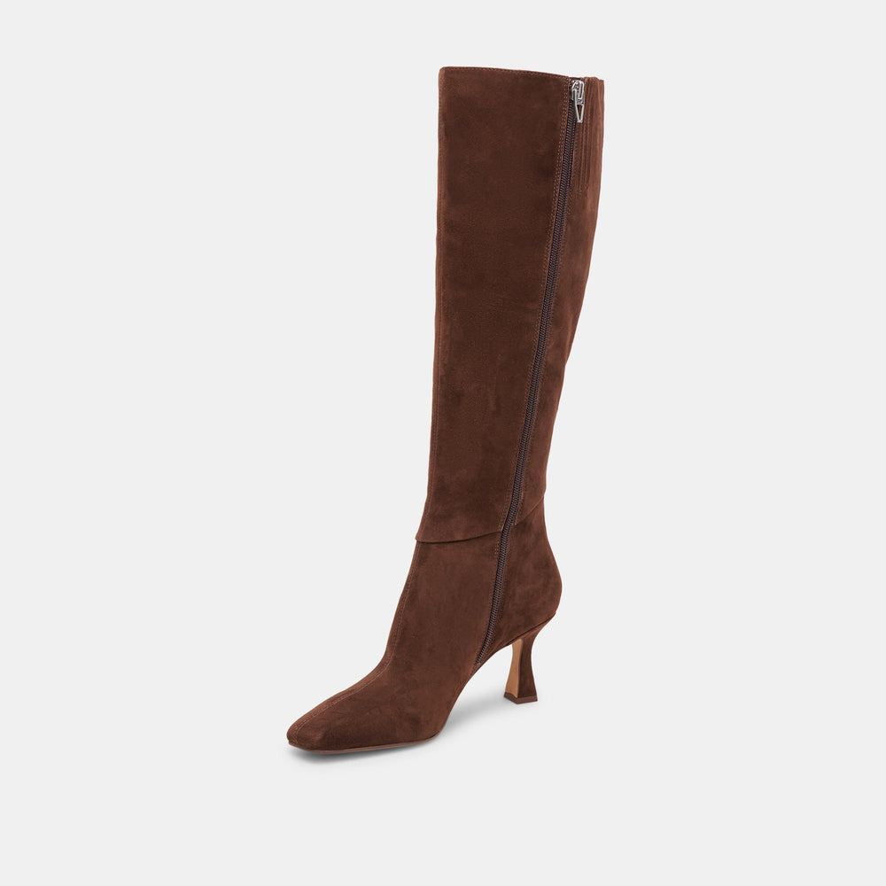 Gyra Extra Wide Calf Brown Suede Boots | Dolce Vita Women