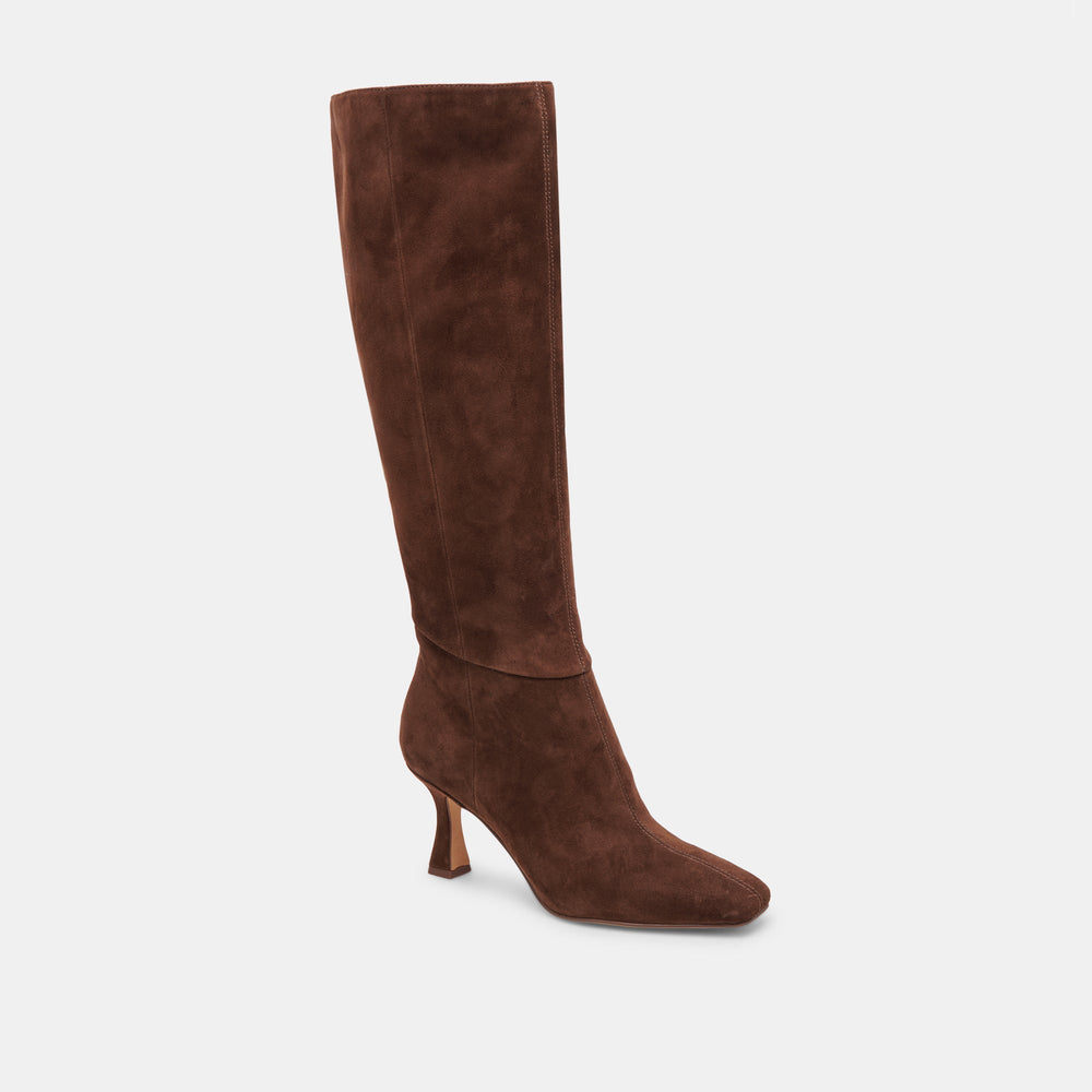 Gyra Extra Wide Calf Brown Suede Boots | Dolce Vita Women