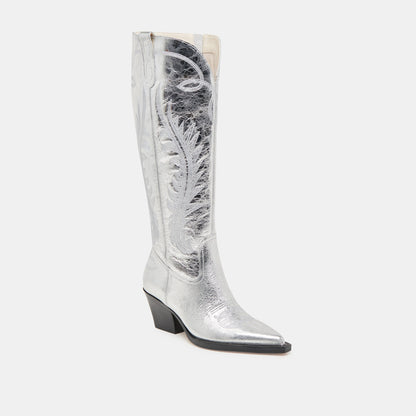 Ryatt Extra Wide Calf Silver Boots - Dolce Vita