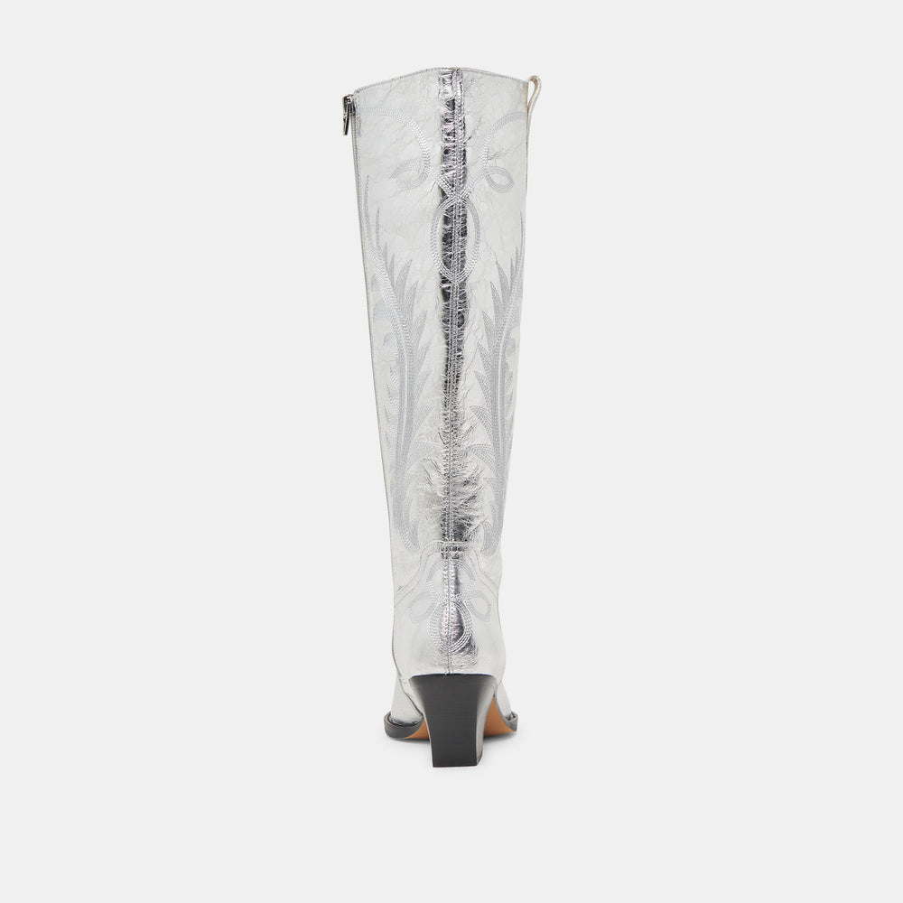 Ryatt Extra Wide Calf Silver Boots | Women Dolce Vita